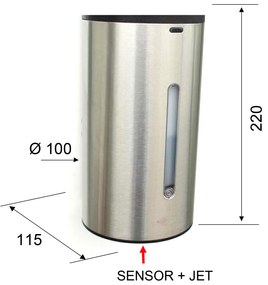 Sapho Sapho, Bezdotykový dávkovač tekutého mydla 650 ml, nerez, SE071