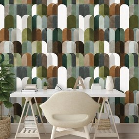 Fototapeta zelenohnedé oblúkové vzory