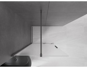 Mexen Velar, sprchová zástena s posuvnými dverami Walk-in 110 x 200 cm, 8mm sklo námraza, grafit brúsený, 871-110-000-33-66