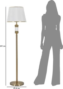 Stojacia lampa Whity 160 cm biela/zlatá