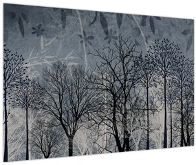 Obraz - Siluety stromov s listami (90x60 cm)