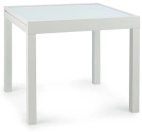 Blumfeldt Pamplona Extension, záhradný stôl, 180 x 83 cm max., hliník, sklo, biely