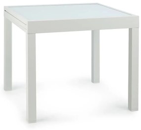 Pamplona Extension, záhradný stôl, 180 x 83 cm max., hliník, sklo, biely