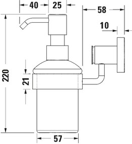 Duravit 99164600 - Nástenný dávkovač mydla D-CODE 390 ml mliečne sklo/matná čierna