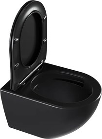 BPS-koupelny Závesná WC misa so SoftClose sedadlom HYD-4669, čierna matná