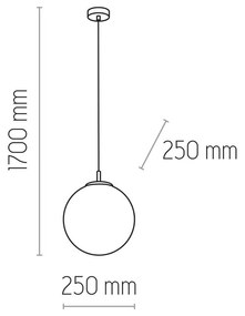 TK-LIGHTING Závesné moderné osvetlenie na lanku MAXI, 1xE27, 60W, guľa, čiernobiele