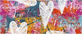 Obraz - Srdce na abstraktnom pozadí (120x50 cm)
