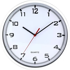 Klasické biele nástenné hodiny MPM E01.2478.00.A s arabskými číslami – 26 cm