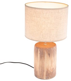 Stolná lampa Lipa béžová s hnedou 43 cm