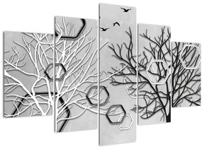 Abstraktný obraz so stromami (150x105 cm)