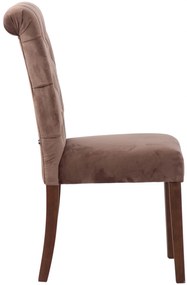 Jedálenská stolička Lisburn - zamat - Hnedá
