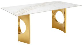 Eternity jedálenský stôl bielo-zlatý 180x90 cm