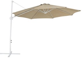 Konzolový slnečník ⌀ 295 cm sivobéžová/biela SAVONA II Beliani
