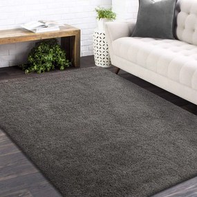 Jednofarebný koberec shaggy sivej farby Šírka: 120 cm | Dĺžka: 170 cm