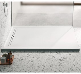 GEBERIT Sestra obdĺžniková sprchová vanička z kamennej živice, 800 x 1700 x 40 mm, protišmyk, biela/bridlicová štruktúra, 550.228.00.2