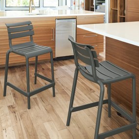 HELEN BAR 75 záhradná barová stolička dark grey