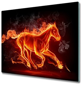 Sklenená doska na krájanie Kôň v plameňoch 60x52 cm
