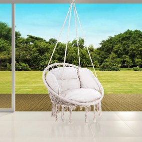 InternetovaZahrada Závesné kreslo 80x60x140 cm - krémové