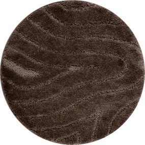 Kúpeľňový koberček SUPREME WAVES vlny, hnedý kruh
