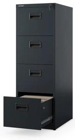 Kovová kartotéka, 4 zásuvky SARA V4, 460 x 1320 x 620 mm, antracitová