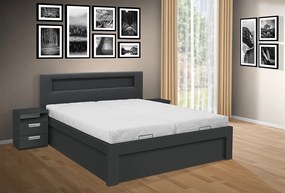 Moderná posteľ ŠÁRKA 200x180cm s LED osvetlením farba lamina: orech lyon 9614