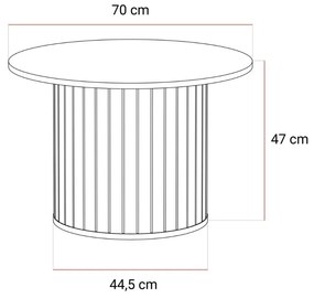 OKRÚHLY KONFERENČNÝ STOLÍK LANDRY KAŠMÍR 70 cm