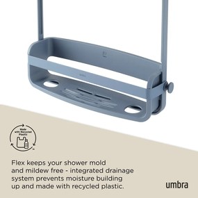 Modrá závesná plastová kúpeľňová polička Flex – Umbra