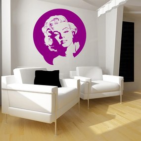 Veselá Stena Samolepka Portrét Marilyn Monroe Farba: fialová, Veľkosť: 80 x 85 cm