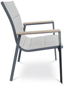 Autronic Záhradná stolička, hliník, textil, béžová, AZC-S1110 BK