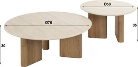 Konferenčný stôl 45-62 Romano 2-set Ceramic Travertine  - Komfort-nábytok