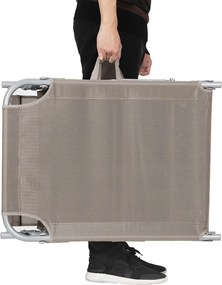 Záhradné lehátko LAGUNA s nastaviteľnou clonou, 193x53x29cm, hnedošedá (taupe) SongmicsHome