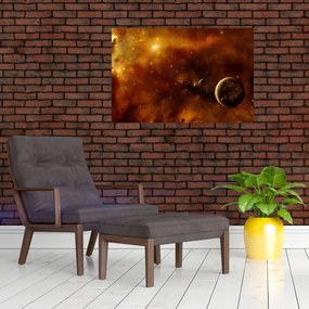Obraz - Planéty s hmlovinou (90x60 cm)