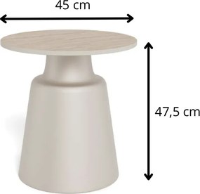 Konferenční stolek Santorini 45 cm travertin/béžový
