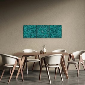 Obraz listov (s hodinami) (90x30 cm)