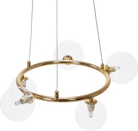 Toolight Toolight, stropné svietidlo sklenené gule 5xG9 APP1158-6CP, zlatá, OSW-04690