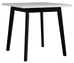 Rozkladací štvorcový stôl Harry 80 x 80/110 I L, Morenie: biela - L, Farby nožičiek: čierna