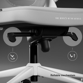 Ergonomická kancelárska stolička svetlosivá Diablo V-Light