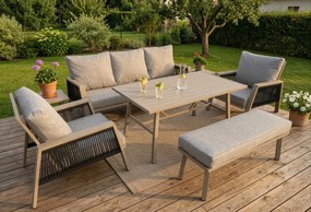 Súprava záhradného nábytku pre 5 osôb Houseland Atessa hnedá/sivá