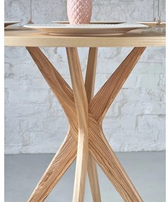 Okrúhly jedálenský stôl s doskou v dekore jaseňového dreva ø 80 cm Jubi – Ragaba