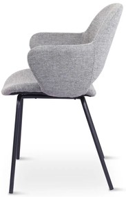 Svetlosivé čalúnené jedálenské kreslá v súprave 2 ks Rowley – Unique Furniture