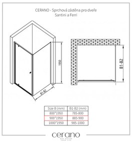 CERANO Cerano, sprchová zástena pre dvere Santini a Ferri 90x195 cm, 6mm číre sklo, chrómový profil, CER-CER-425644