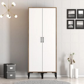 Šatníková skriňa Kiara SS (orech + biela). Akcia -15%. Vlastná spoľahlivá doprava až k Vám domov. 1088399