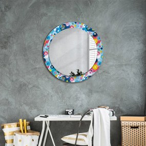 Okrúhle zrkadlo s potlačou Farebné tŕne fi 70 cm