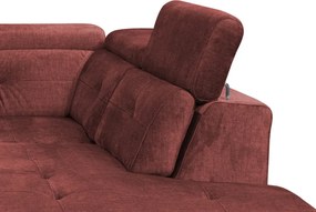 Rohová sedacia súprava Sergio, tehlová látka, pravý roh