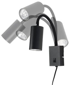 Globo 57911WB - Flexibilná nástenná lampa ROBBY 1xGU10/25W/230V čierna