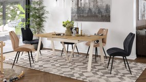 AVERY Dub Artisan/spodok béžový - LOFTOVÝ / PRIEMYSELNÝ STÔL DO OBÝVAČKY/ JEDÁLNE ROZKLADACÍ DO 290 cm!