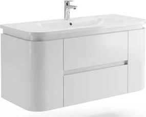 Kúpeľňová skrinka s umývadlom Naturel Shelley 119x50x45 cm biela mat SHELLEY120W