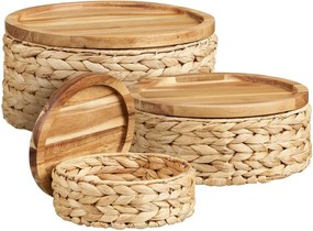 Košíky v súprave 3 ks z vodného hyacintu ø 30x15 cm Botofte – House Nordic