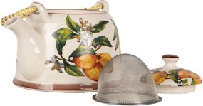 Porcelánová kanvička s citrónmi a so sitkom - 18*14*12 cm / 800 ml