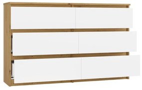 Komoda MALWA M6 120 cm dub artisan/bílá
